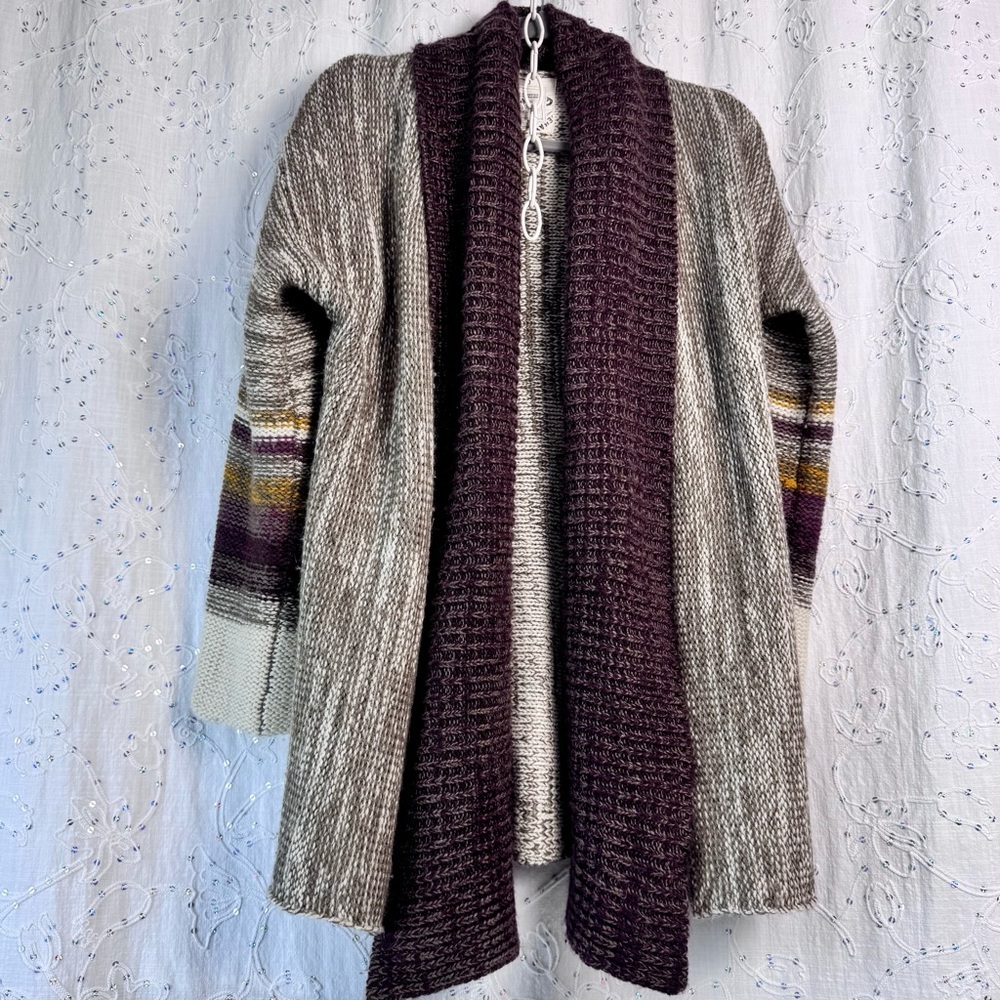 Urban Behavior Peace & Love Open Front Knit Cardigan Sweater S/M